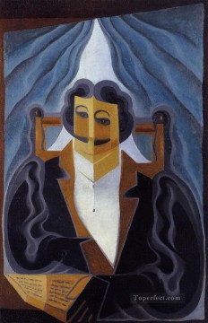 portrait of a man holding a book Painting - portrait of a man 1923 Juan Gris